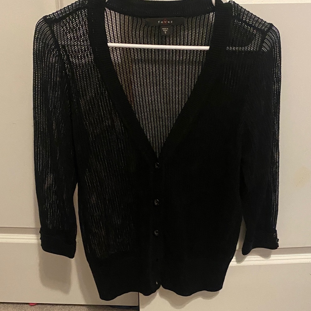 Fever Black Sheer Cardigan